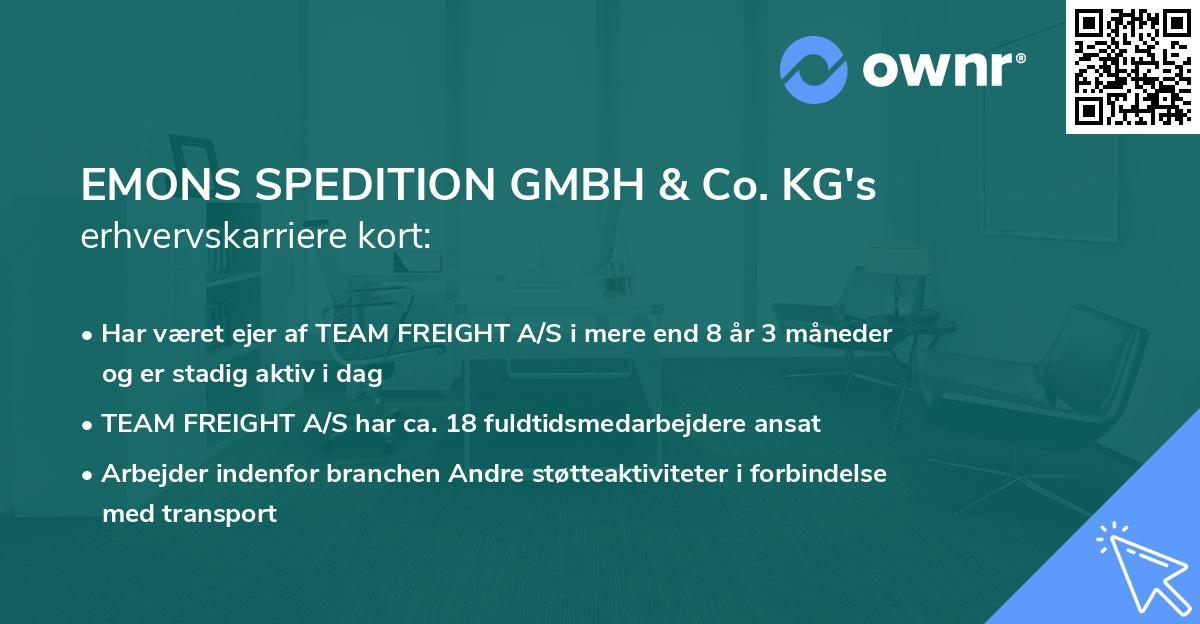 EMONS SPEDITION GMBH & Co. KG's erhvervskarriere kort