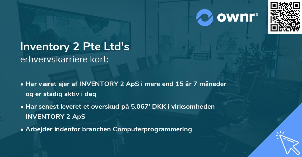 Inventory 2 Pte Ltd's erhvervskarriere kort