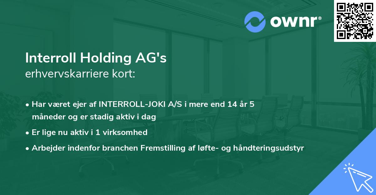 Interroll Holding AG's erhvervskarriere kort