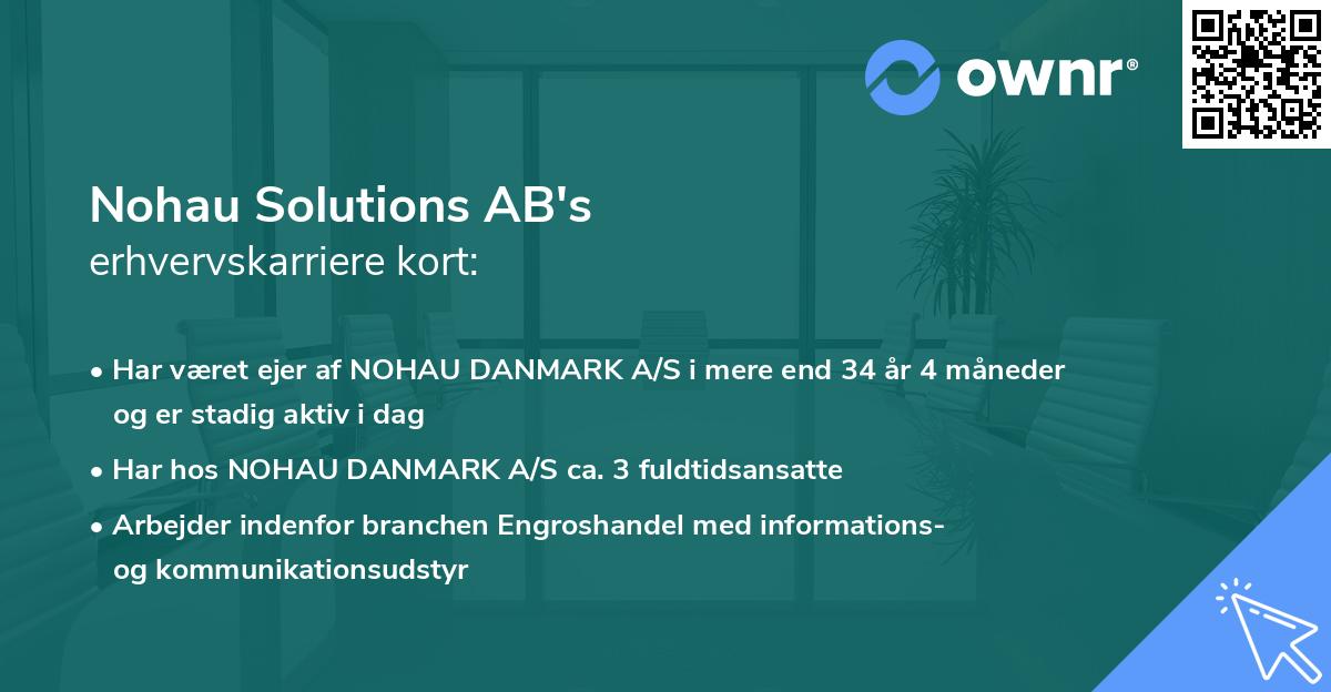 Nohau Solutions AB's erhvervskarriere kort
