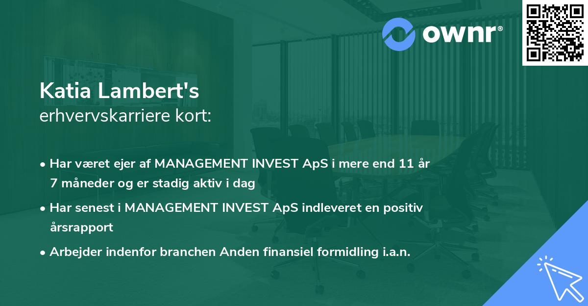 Katia Lambert's erhvervskarriere kort