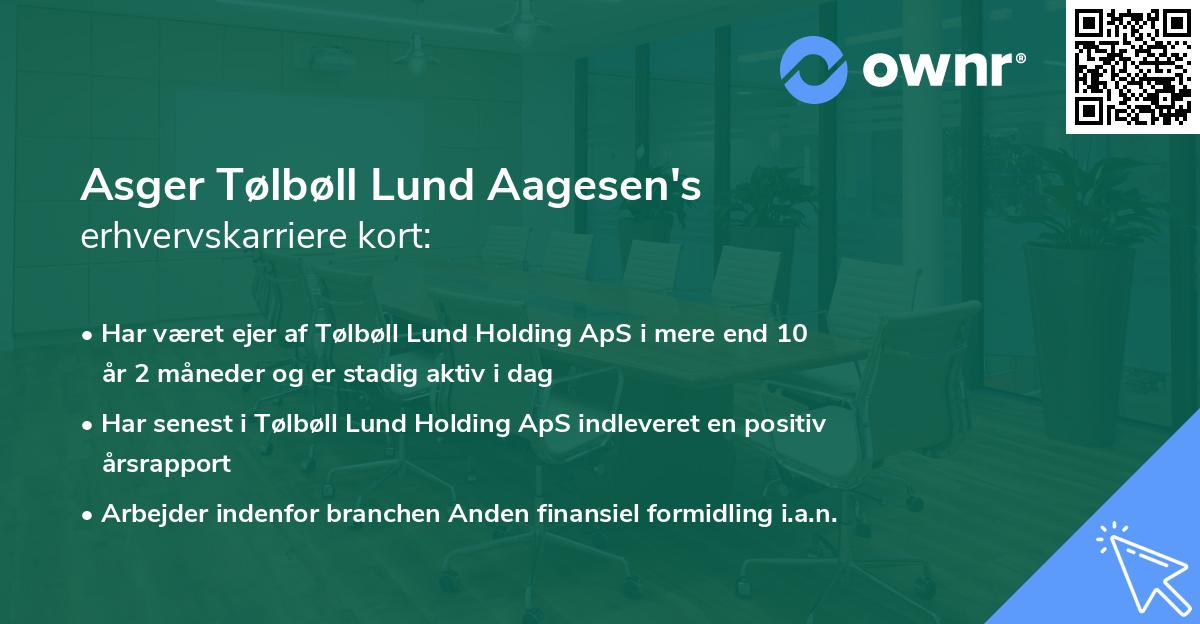 Asger Tølbøll Lund Aagesen's erhvervskarriere kort