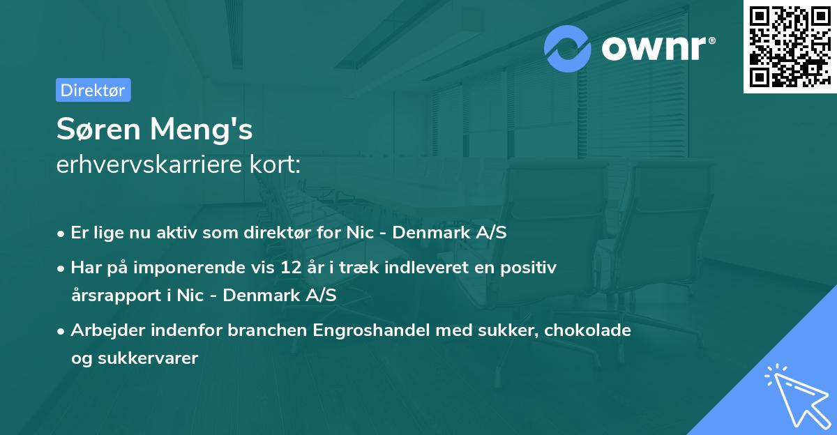 Søren Meng's erhvervskarriere kort