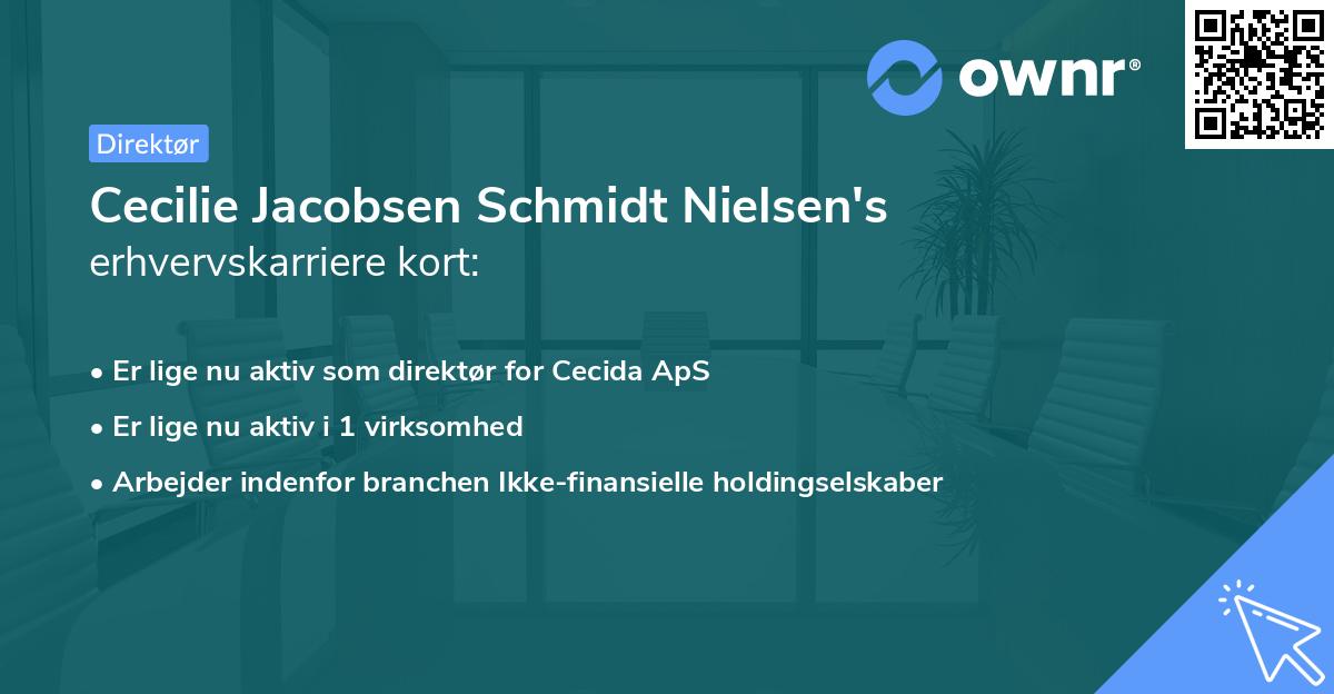 Cecilie Jacobsen Schmidt Nielsen's erhvervskarriere kort