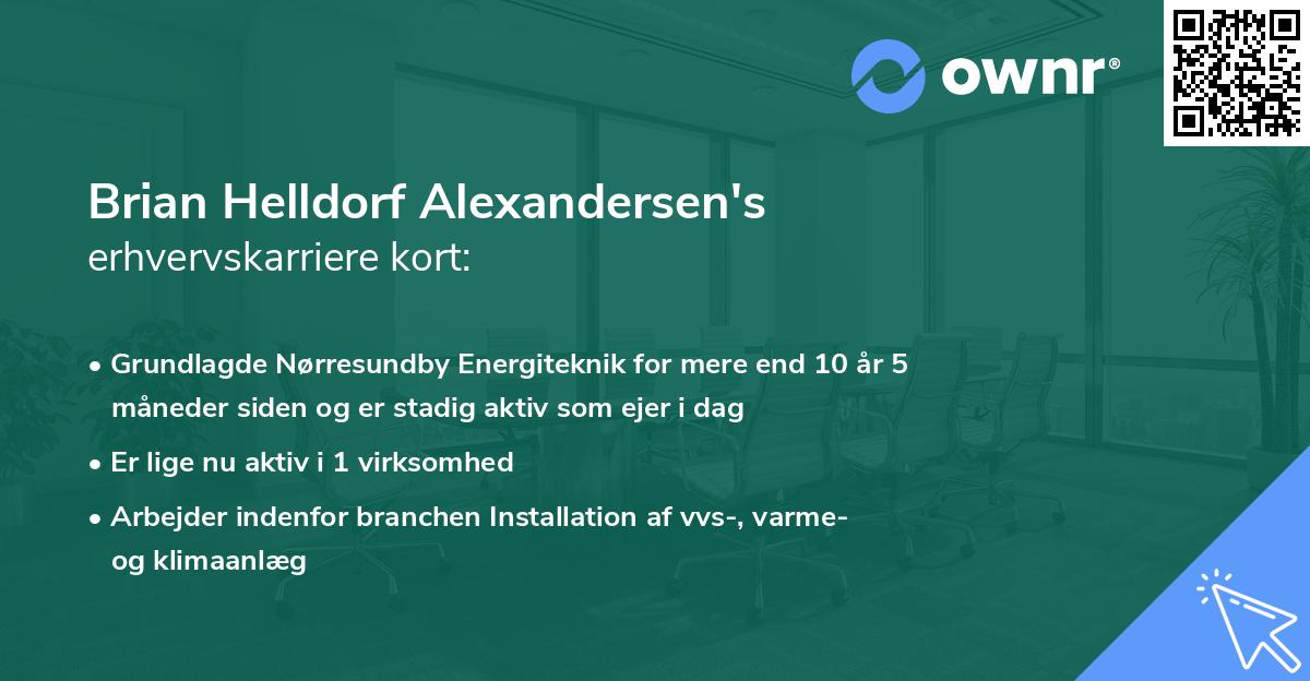 Brian Helldorf Alexandersen's erhvervskarriere kort