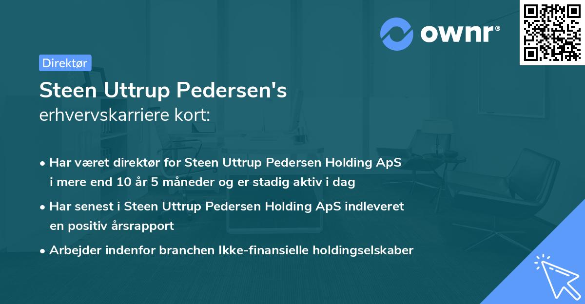 Steen Uttrup Pedersen's erhvervskarriere kort
