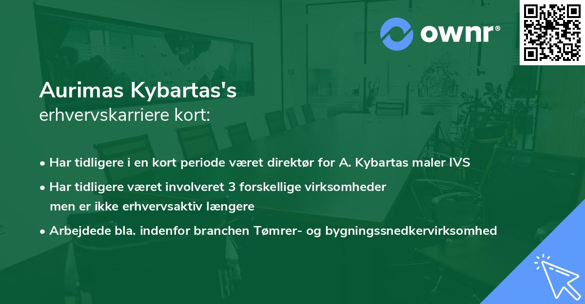 Aurimas Kybartas's erhvervskarriere kort