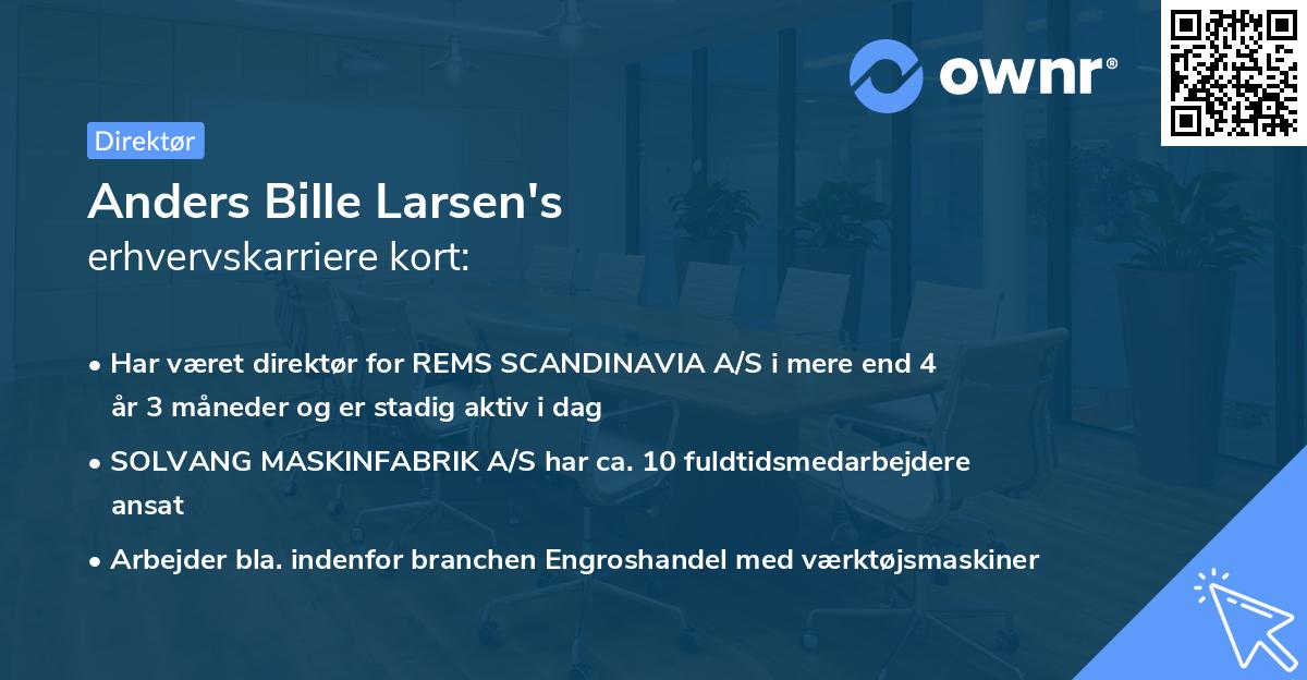 Anders Bille Larsen's erhvervskarriere kort