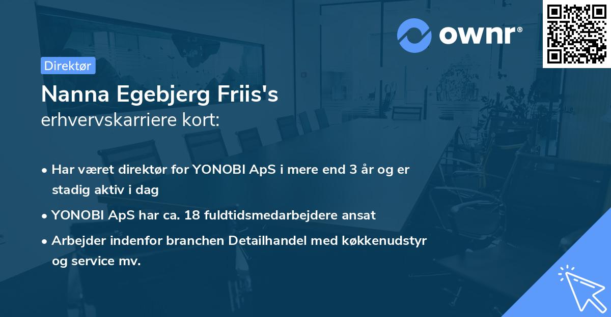 Nanna Egebjerg Friis's erhvervskarriere kort