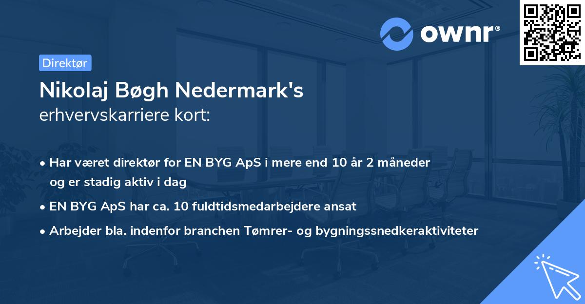 Nikolaj Bøgh Nedermark's erhvervskarriere kort