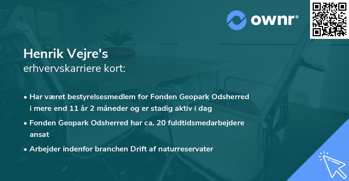 Henrik Vejre's erhvervskarriere kort