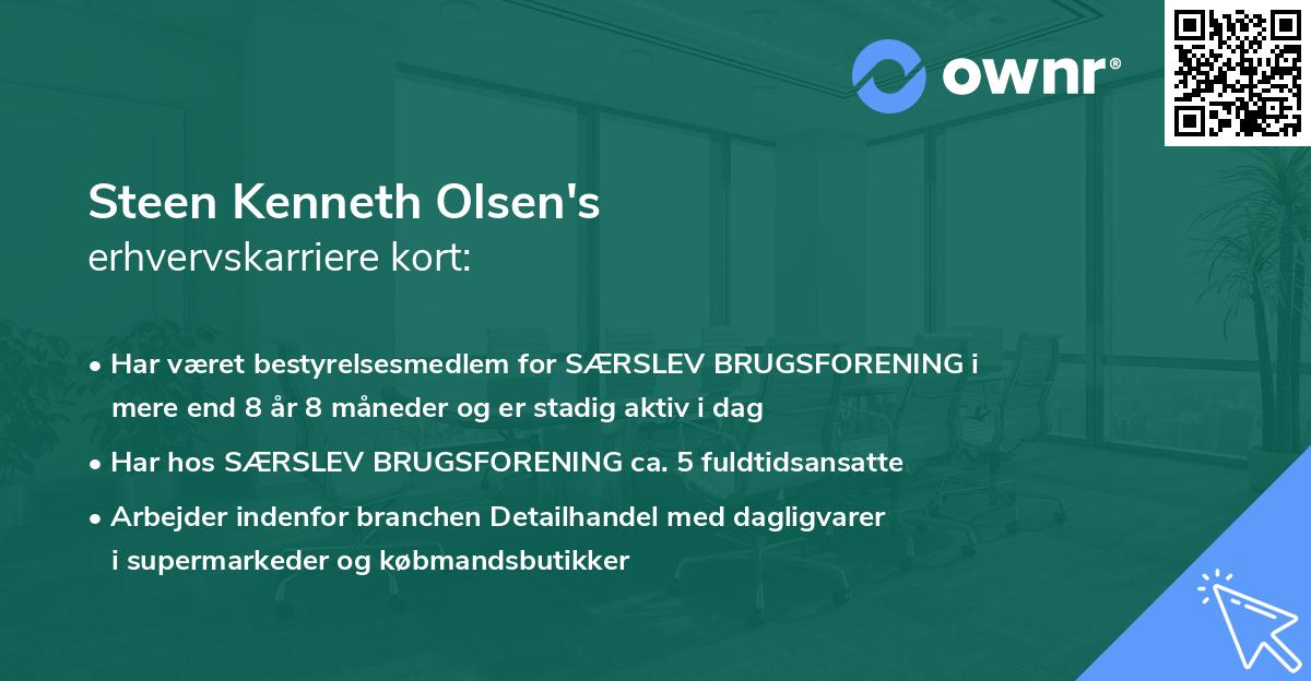 Steen Kenneth Olsen's erhvervskarriere kort