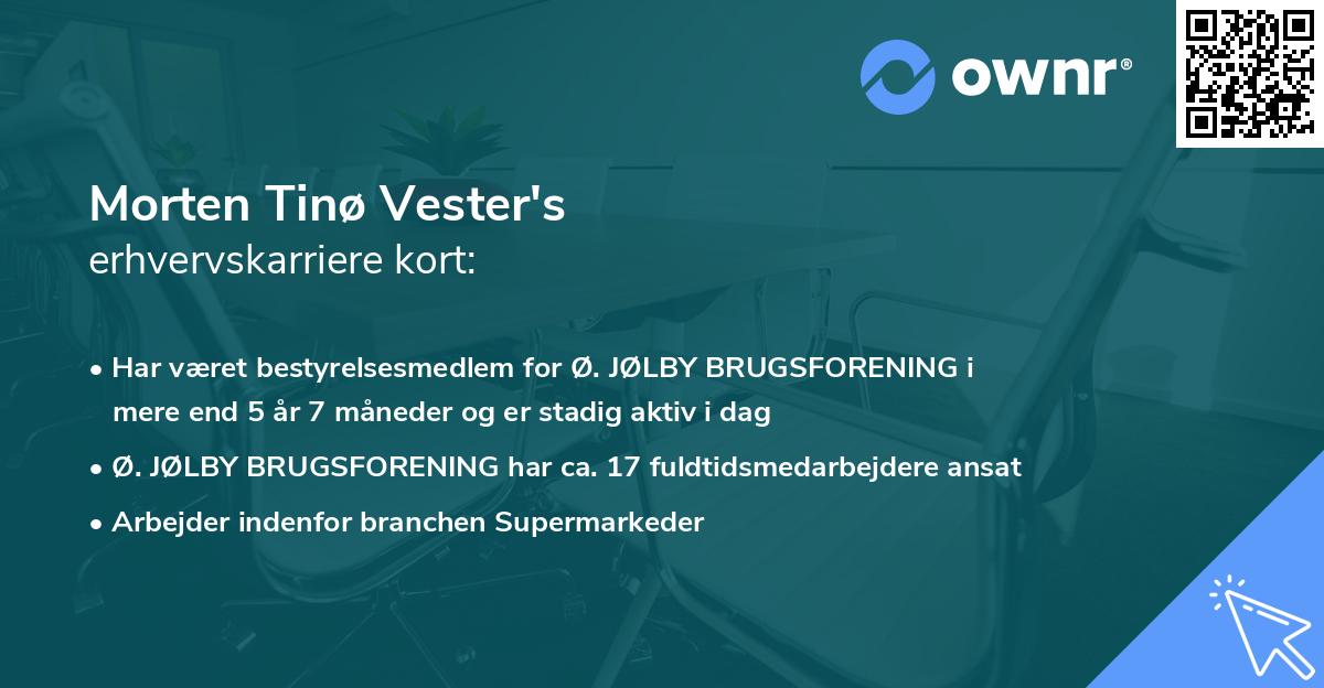 Morten Tinø Vester's erhvervskarriere kort