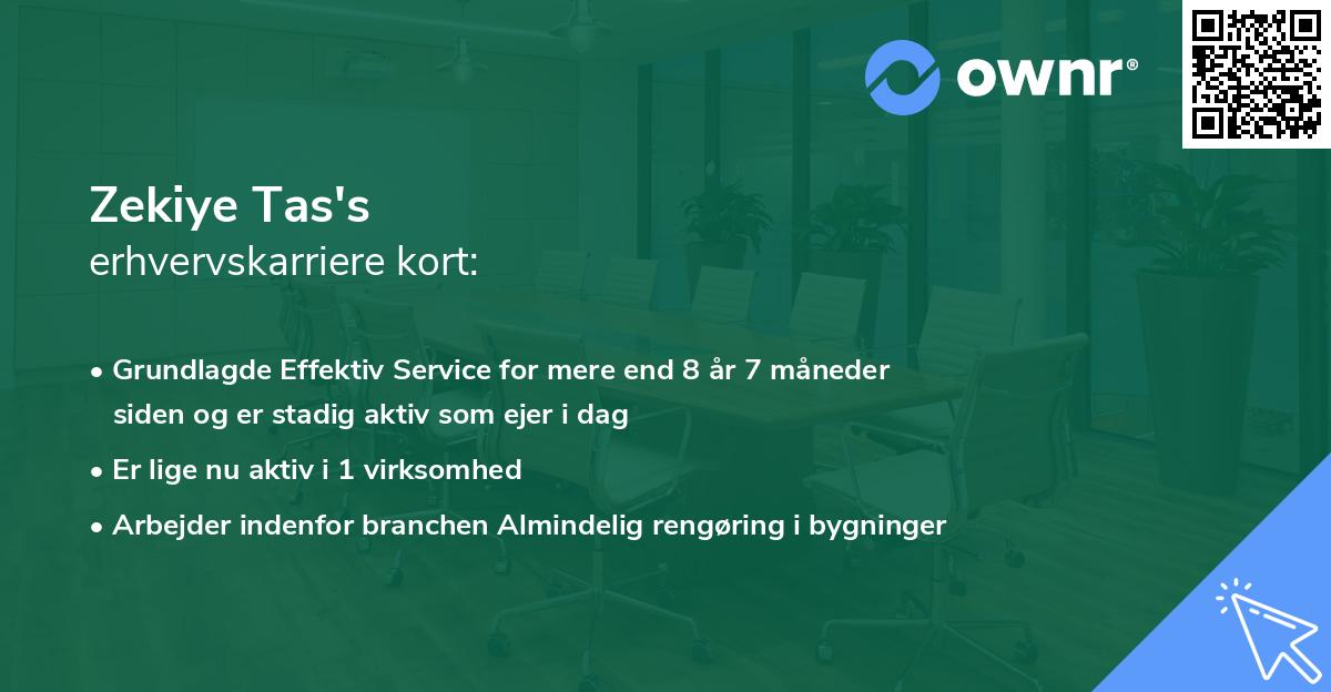 Zekiye Tas's erhvervskarriere kort