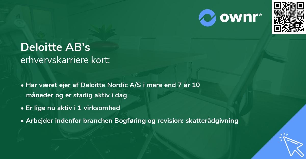 Deloitte AB's erhvervskarriere kort