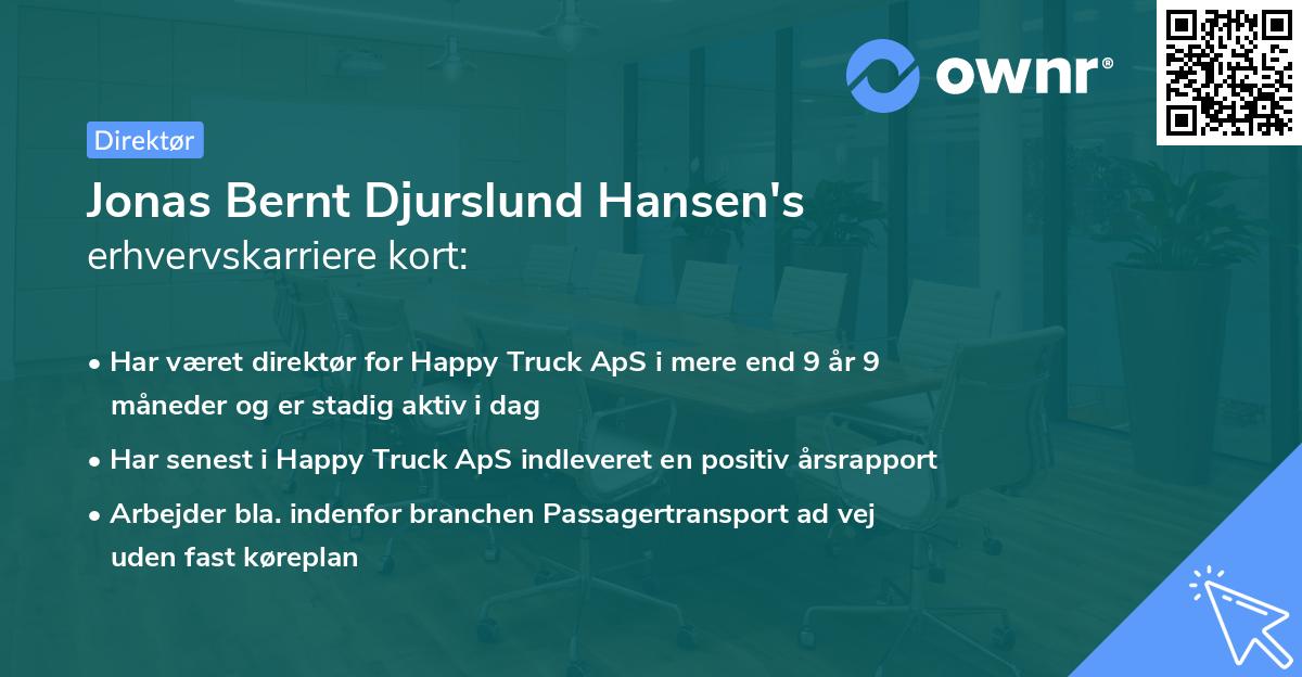 Jonas Bernt Djurslund Hansen's erhvervskarriere kort