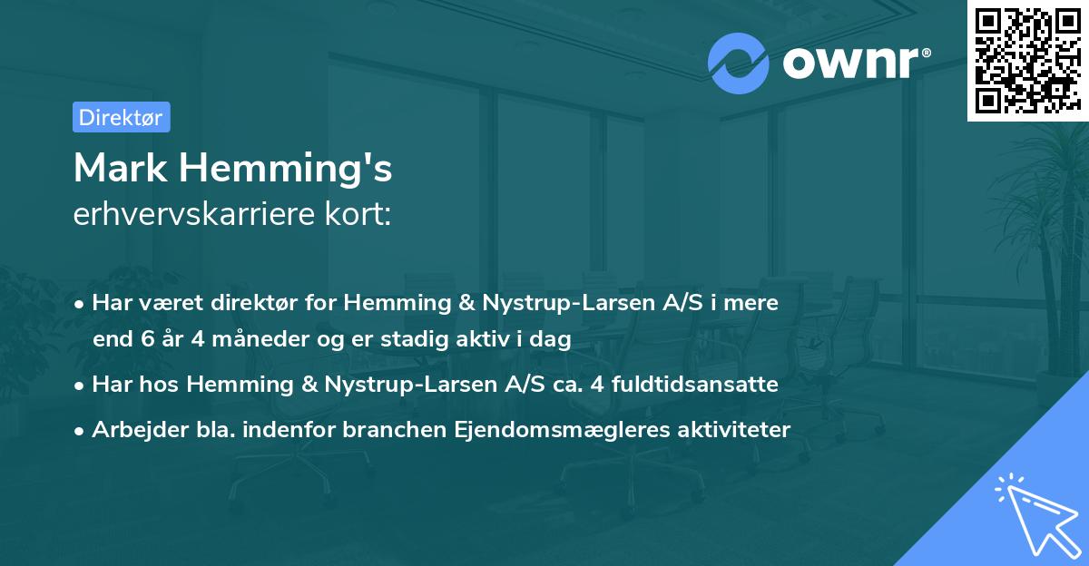 Mark Hemming's erhvervskarriere kort