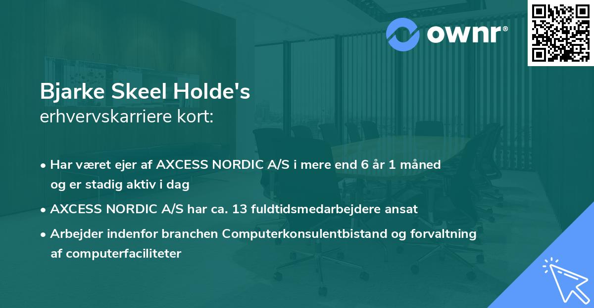 Bjarke Skeel Holde's erhvervskarriere kort