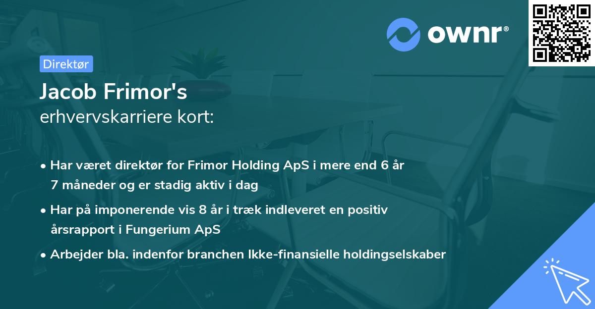 Jacob Frimor's erhvervskarriere kort