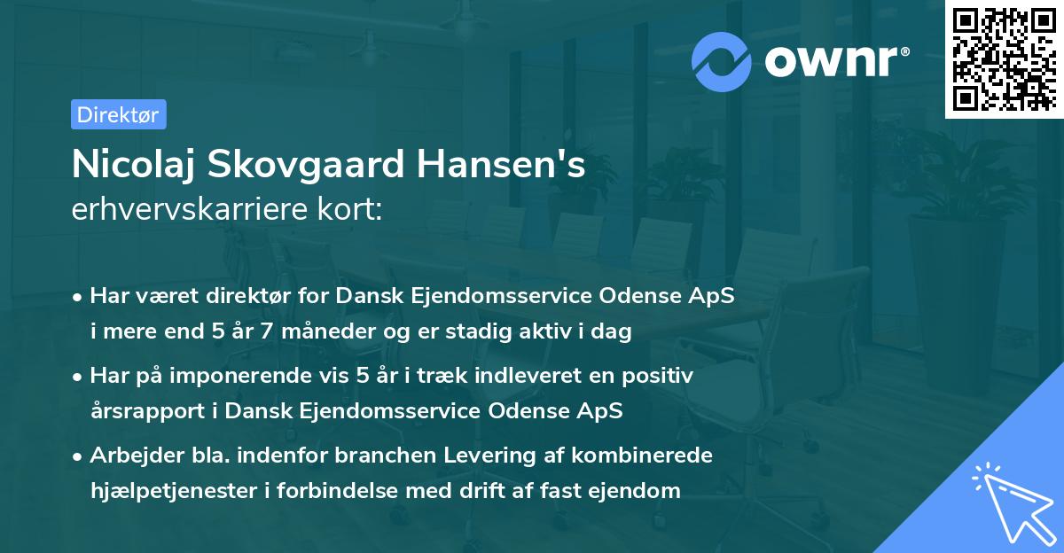 Nicolaj Skovgaard Hansen's erhvervskarriere kort