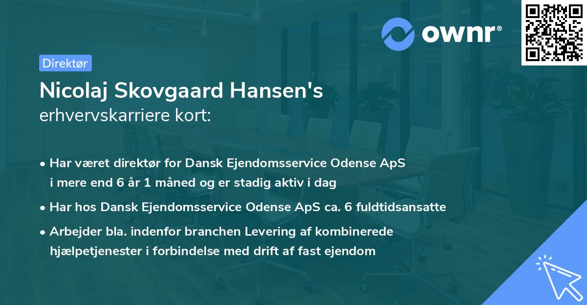 Nicolaj Skovgaard Hansen's erhvervskarriere kort