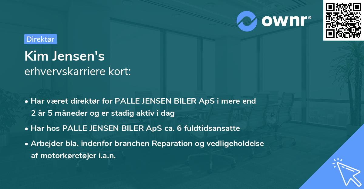 Kim Jensen's erhvervskarriere kort