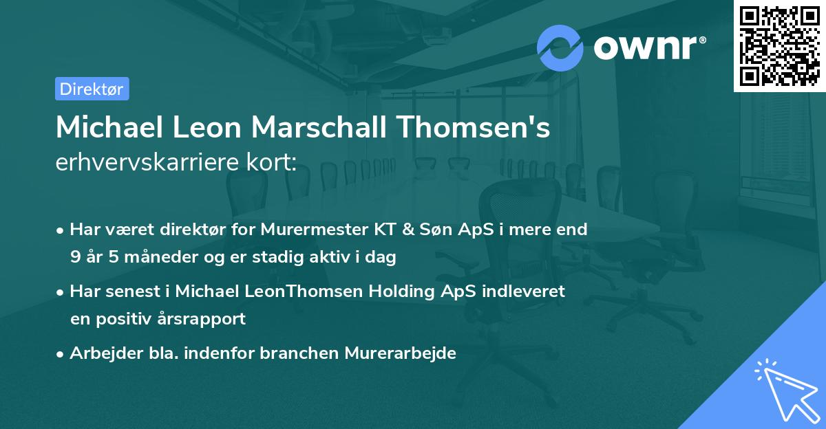 Michael Leon Marschall Thomsen's erhvervskarriere kort
