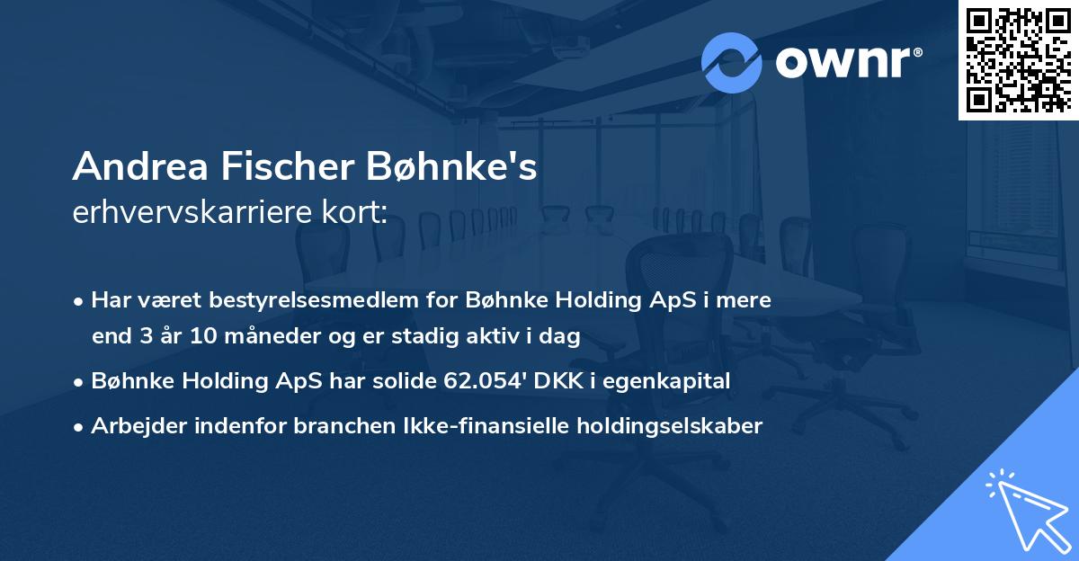 Andrea Fischer Bøhnke's erhvervskarriere kort