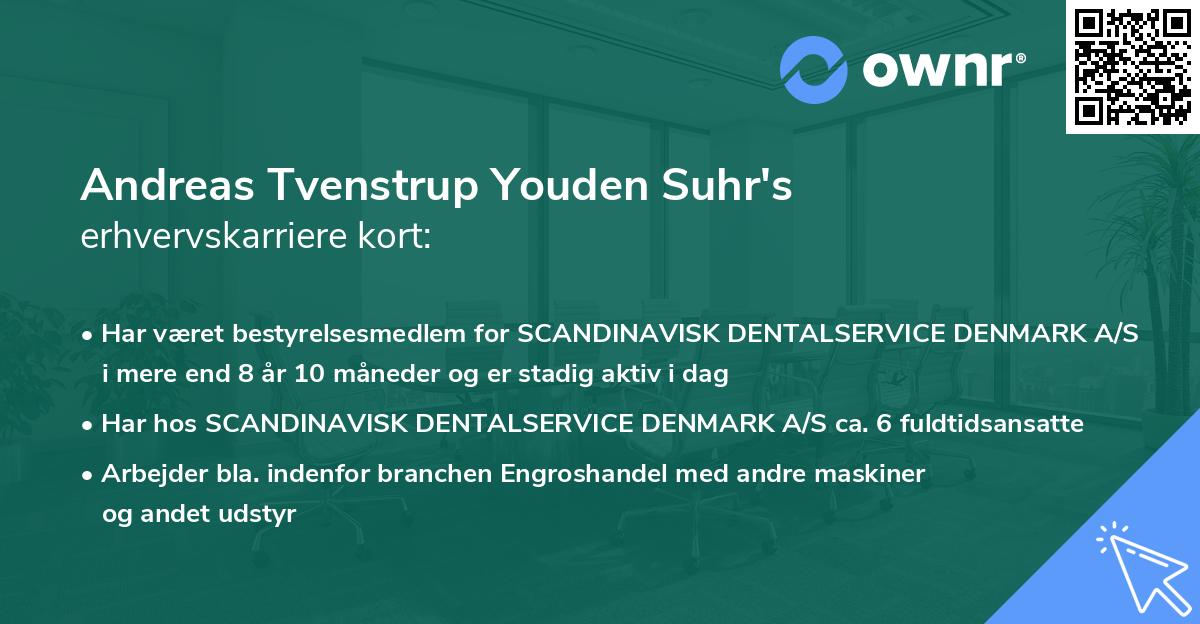 Andreas Tvenstrup Youden Suhr's erhvervskarriere kort