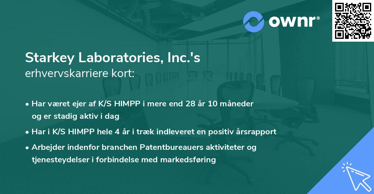 Starkey Laboratories, Inc.'s erhvervskarriere kort