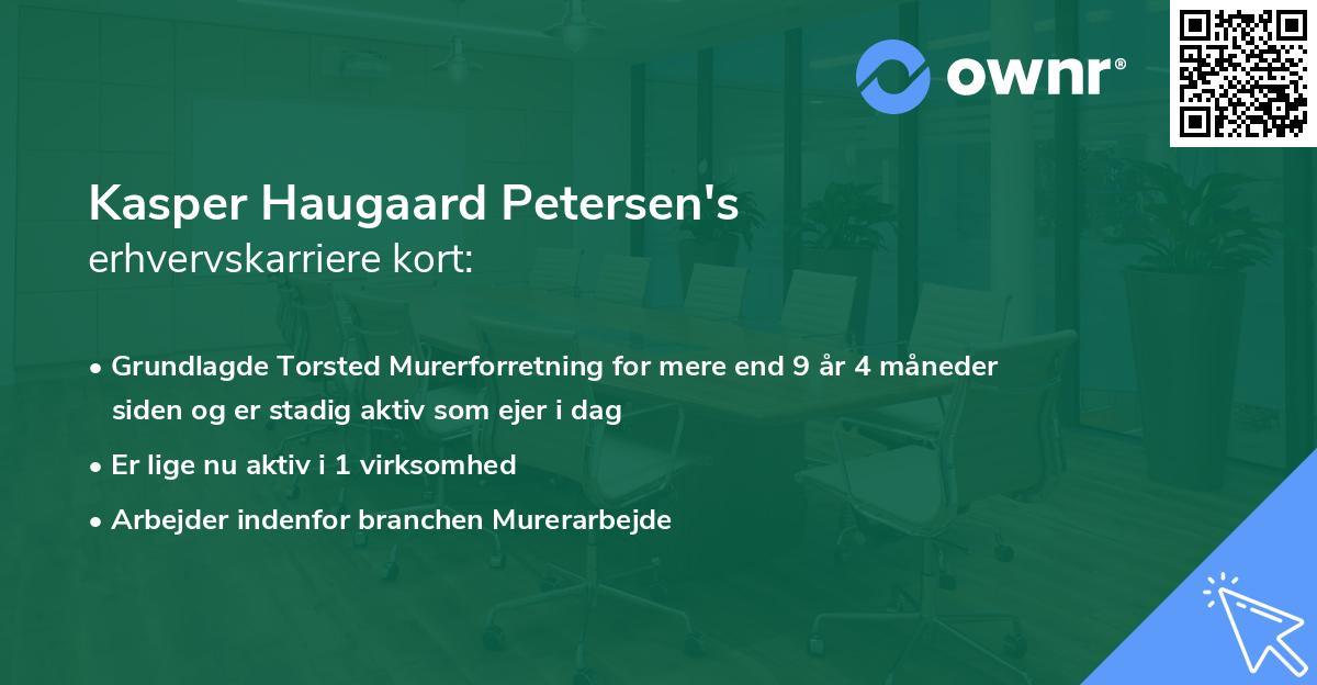 Kasper Haugaard Petersen's erhvervskarriere kort