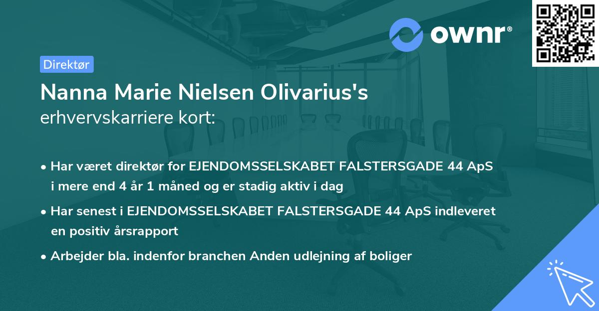 Nanna Marie Nielsen Olivarius's erhvervskarriere kort