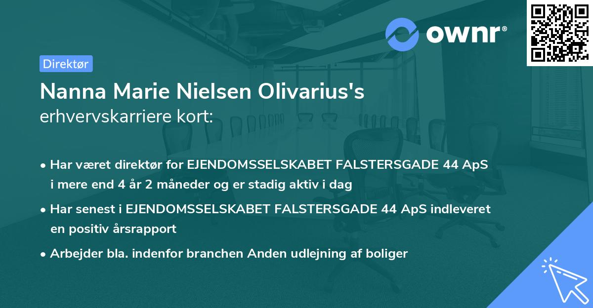 Nanna Marie Nielsen Olivarius's erhvervskarriere kort