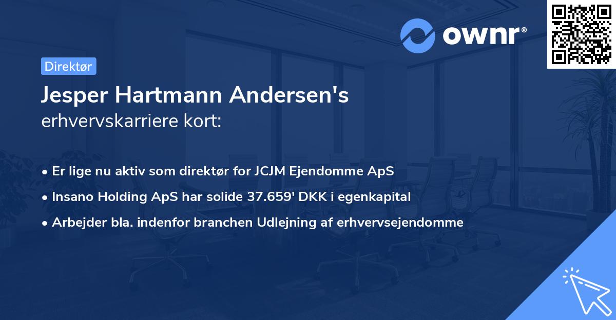 Jesper Hartmann Andersen's erhvervskarriere kort