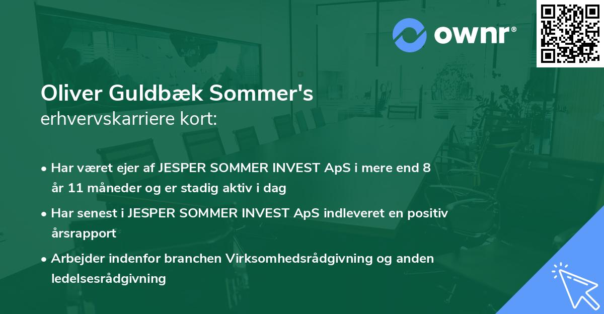 Oliver Guldbæk Sommer's erhvervskarriere kort