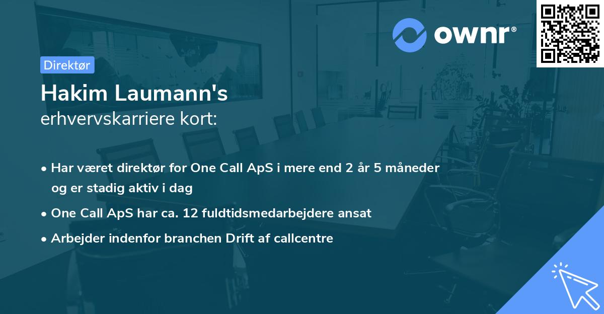 Hakim Laumann's erhvervskarriere kort