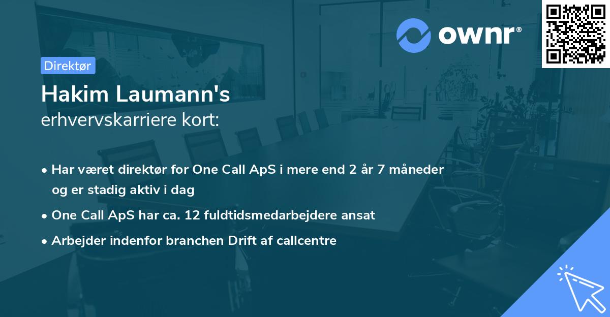 Hakim Laumann's erhvervskarriere kort
