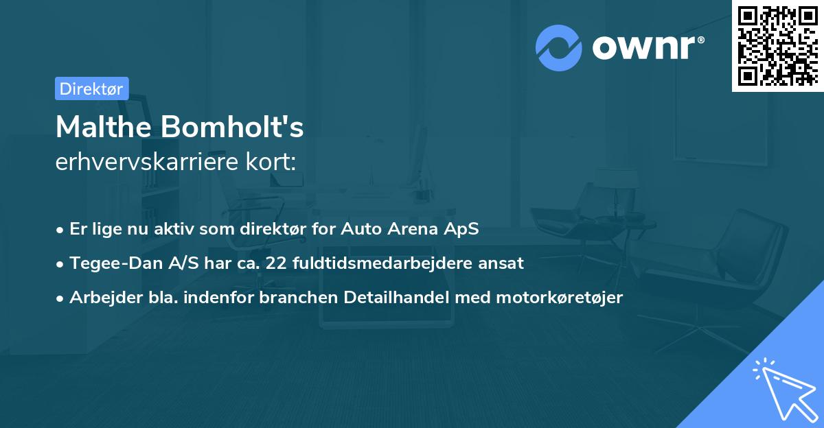 Malthe Bomholt's erhvervskarriere kort