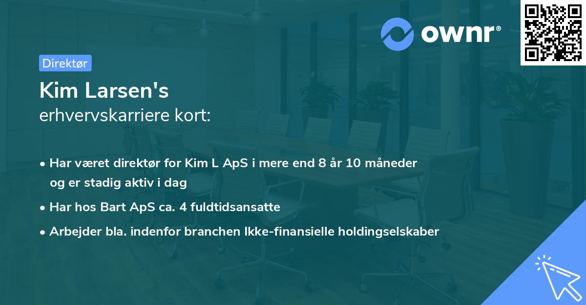 Kim Larsen's erhvervskarriere kort