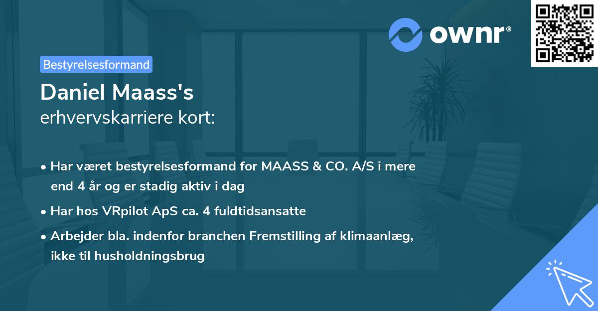Daniel Maass's erhvervskarriere kort