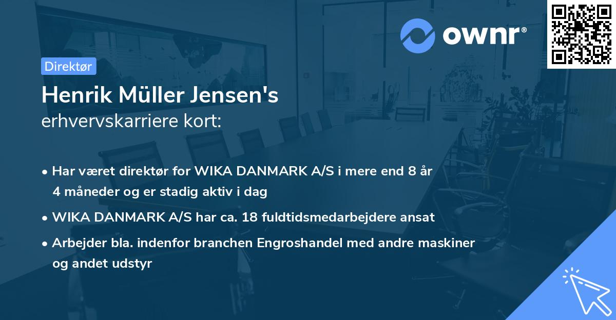 Henrik Müller Jensen's erhvervskarriere kort