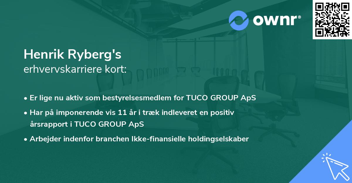 Henrik Ryberg's erhvervskarriere kort