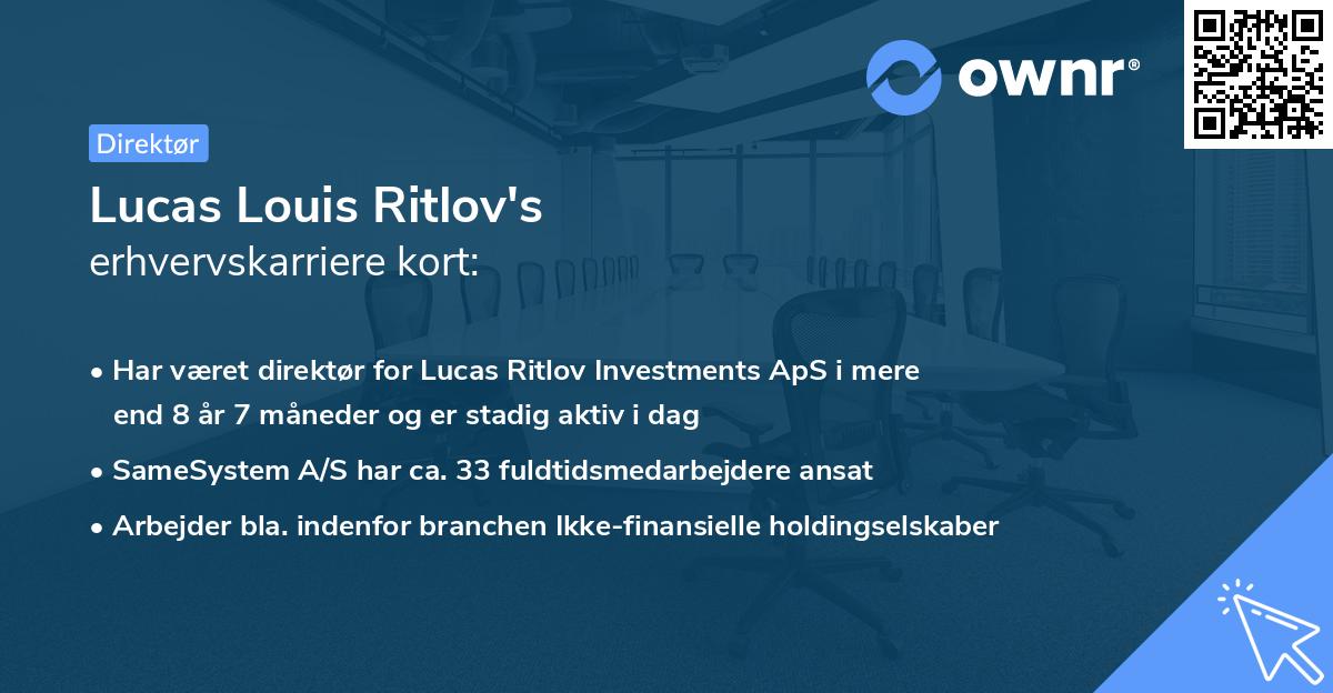 Lucas Louis Ritlov's erhvervskarriere kort