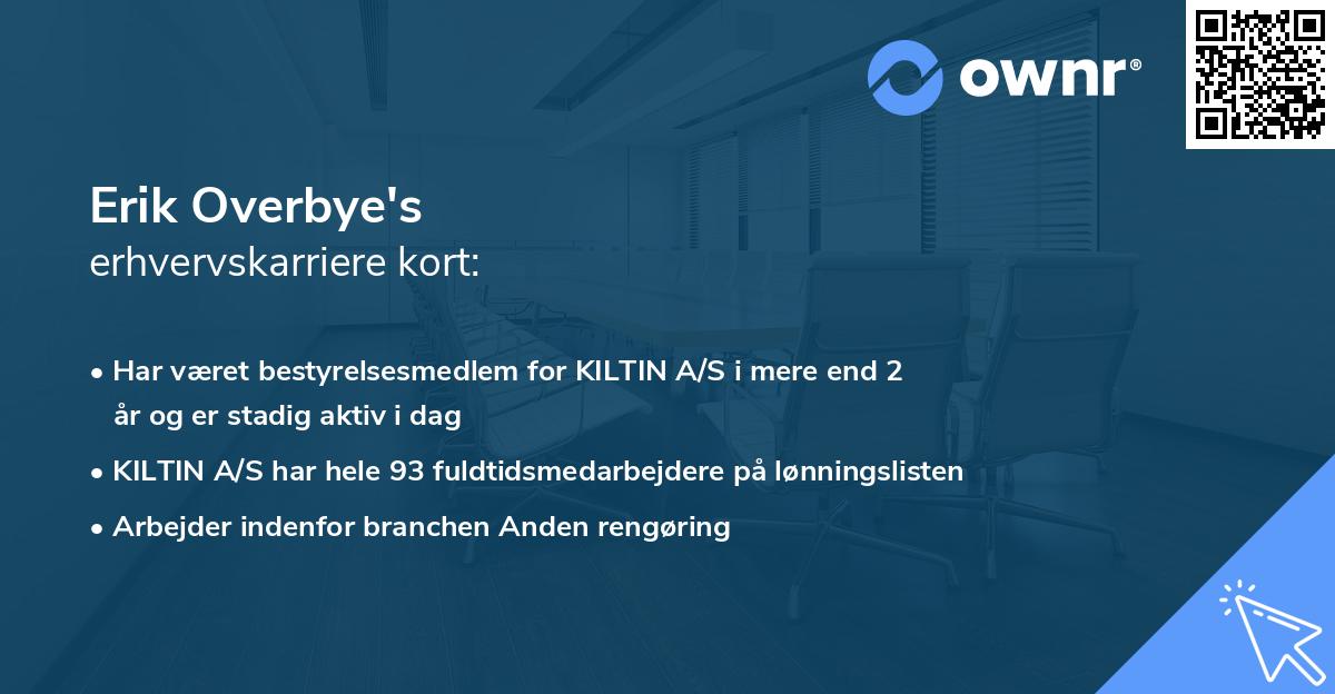 Erik Overbye's erhvervskarriere kort