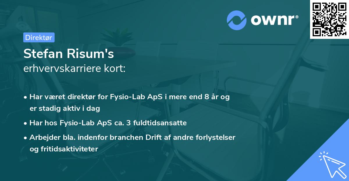Stefan Risum's erhvervskarriere kort