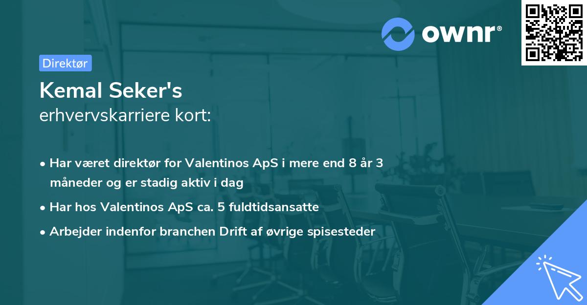 Kemal Seker's erhvervskarriere kort