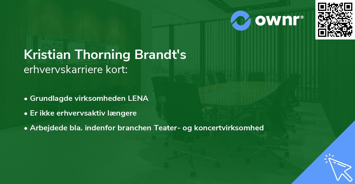 Kristian Thorning Brandt's erhvervskarriere kort