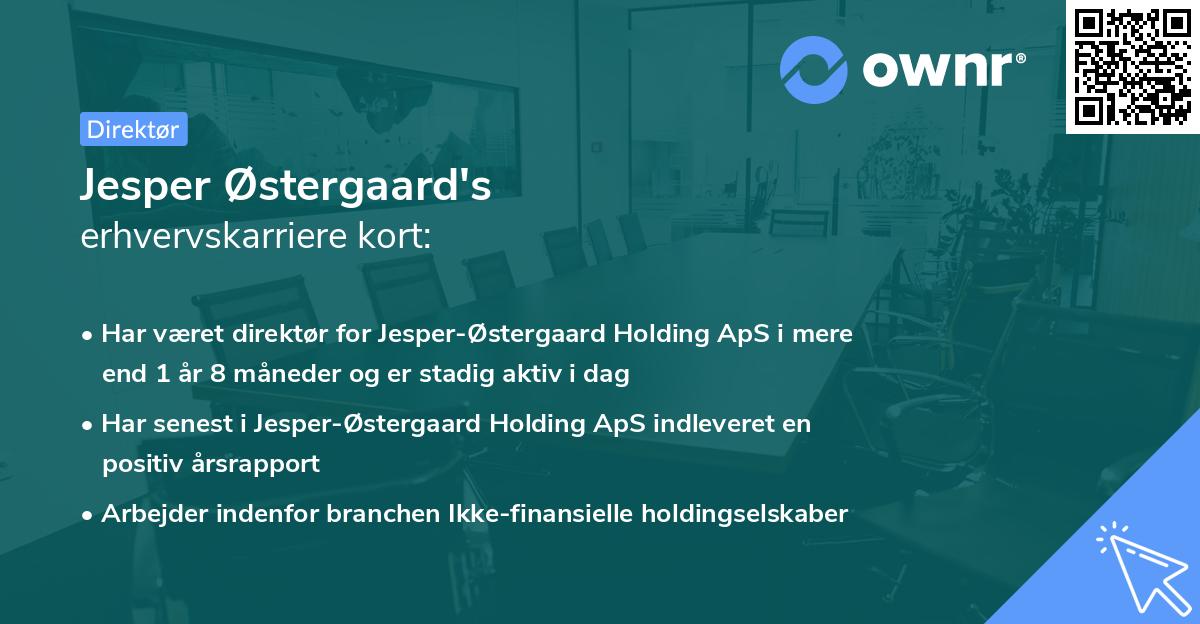 Jesper Østergaard's erhvervskarriere kort