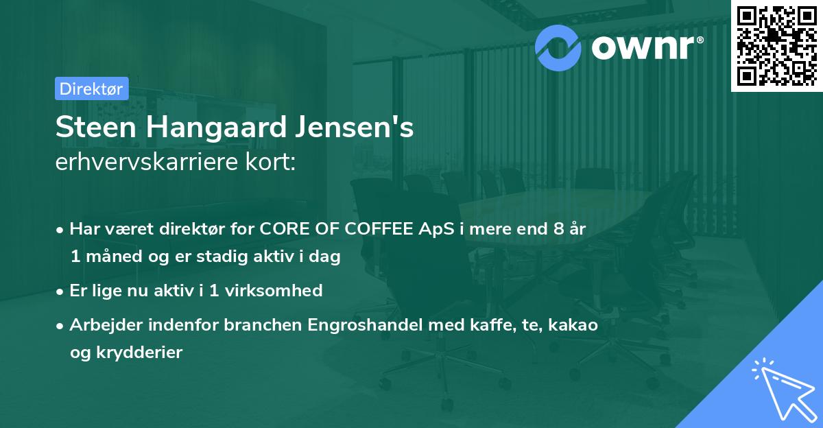 Steen Hangaard Jensen's erhvervskarriere kort