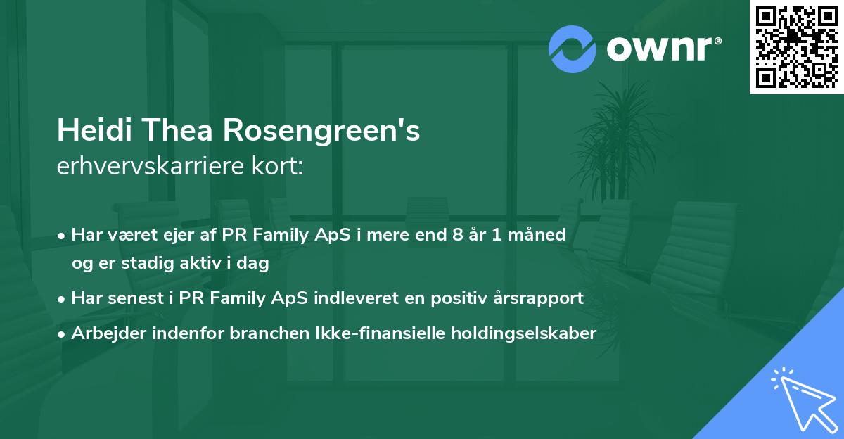 Heidi Thea Rosengreen's erhvervskarriere kort